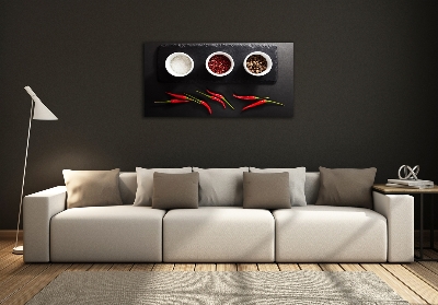 Glass art print Spices and chillies