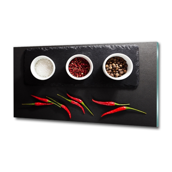 Glass art print Spices and chillies