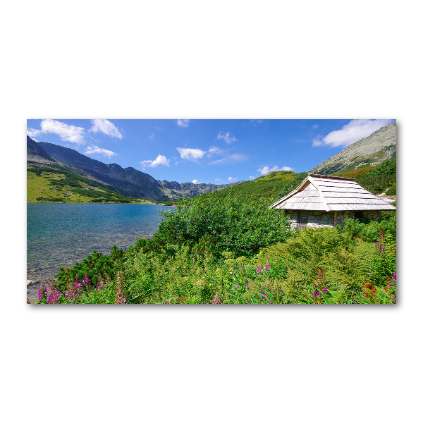 Glass art print House in the tatra mountains