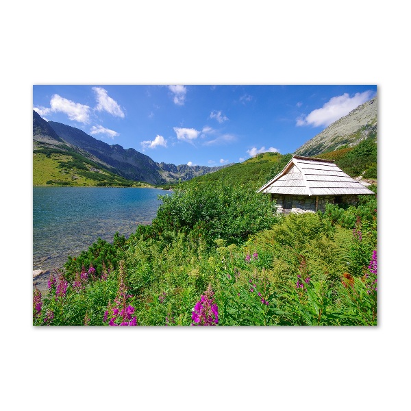 Glass art print House in the tatra mountains