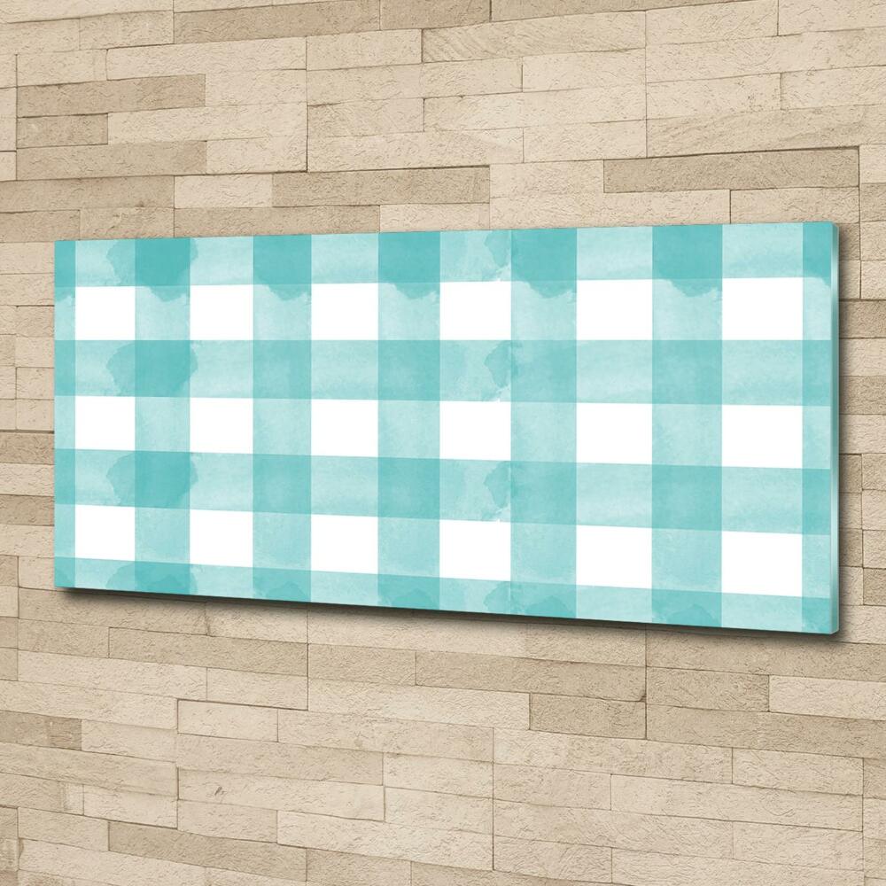 Glass picture wall art Blue grille