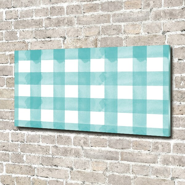 Glass picture wall art Blue grille