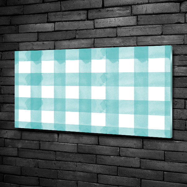 Glass picture wall art Blue grille