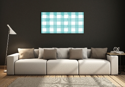 Glass picture wall art Blue grille