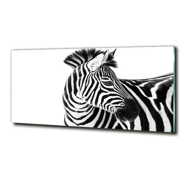 Glass wall art Zebra in the snow