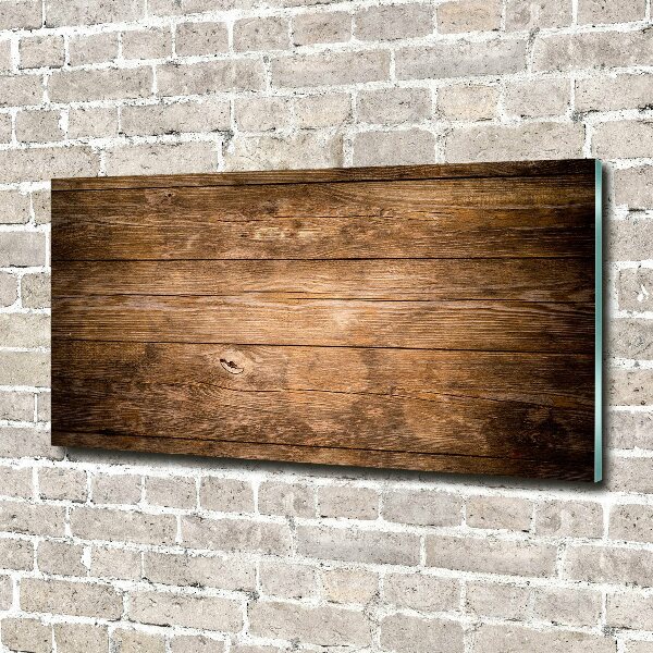 Glass picture wall art Wooden background