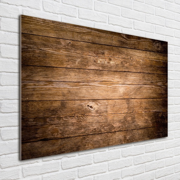 Glass picture wall art Wooden background