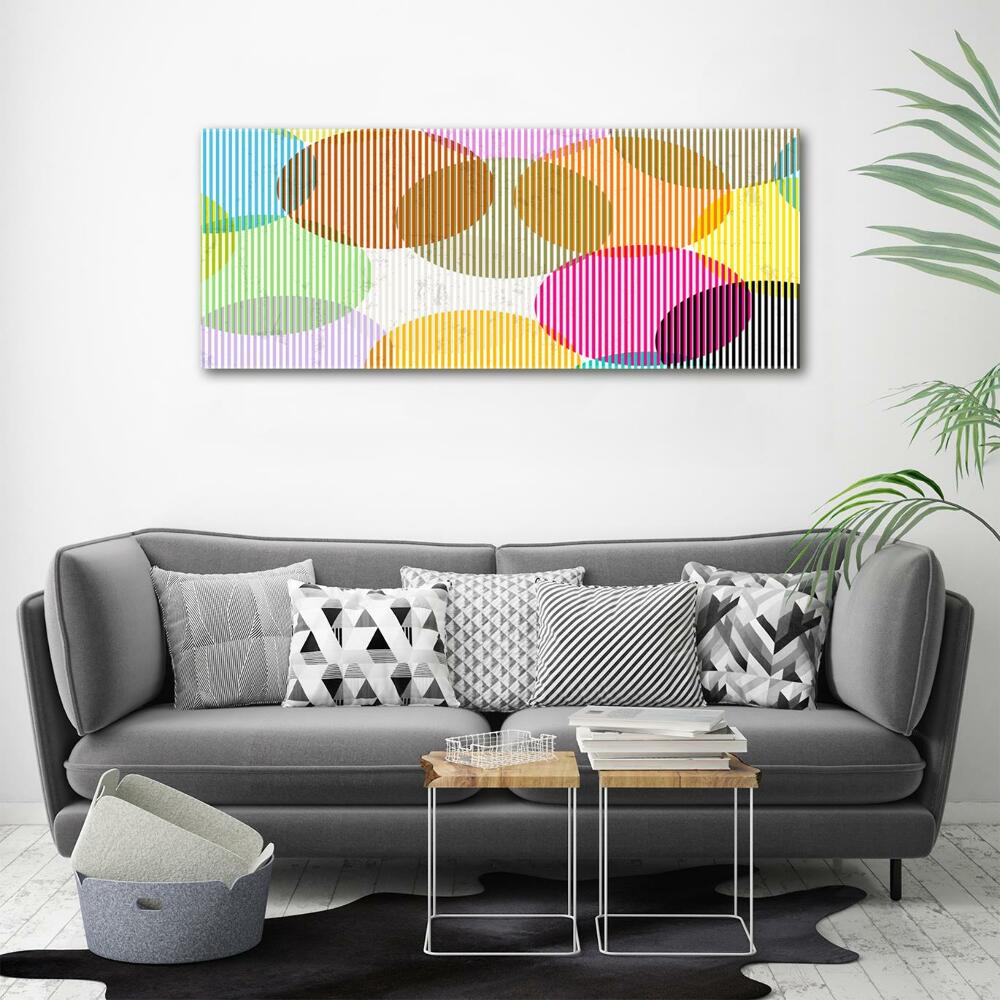 Printed glass wall art Colorful wheels