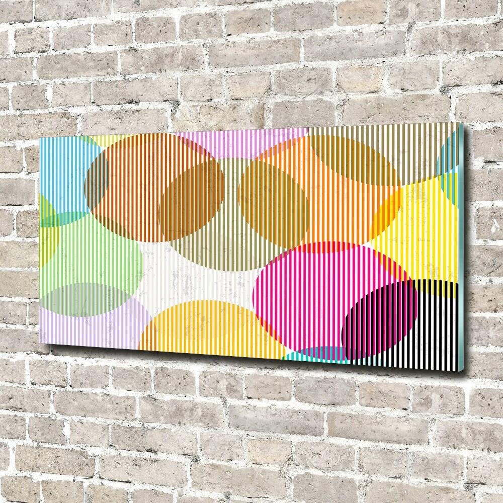 Printed glass wall art Colorful wheels