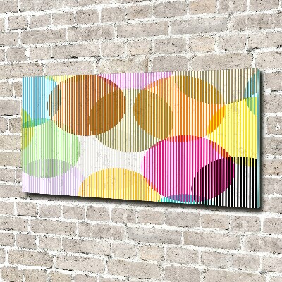 Printed glass wall art Colorful wheels