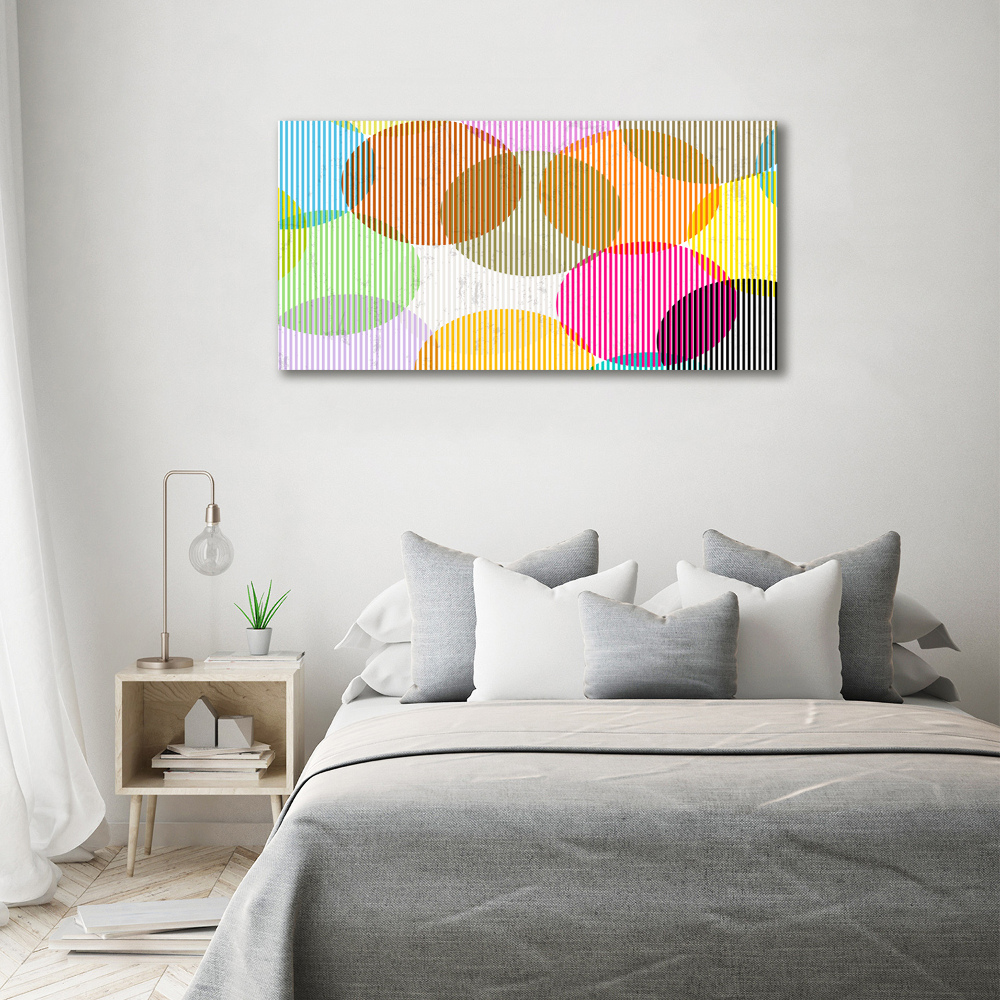 Printed glass wall art Colorful wheels