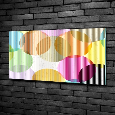 Printed glass wall art Colorful wheels