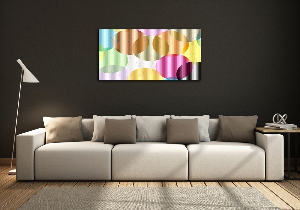 Printed glass wall art Colorful wheels