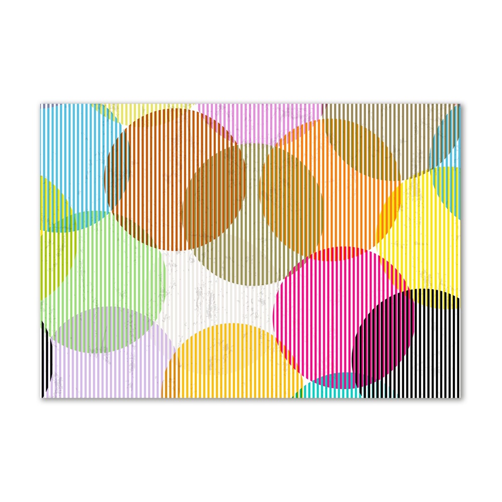 Printed glass wall art Colorful wheels