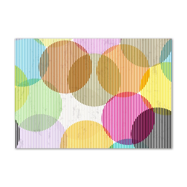 Printed glass wall art Colorful wheels