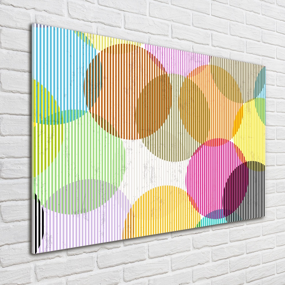 Printed glass wall art Colorful wheels