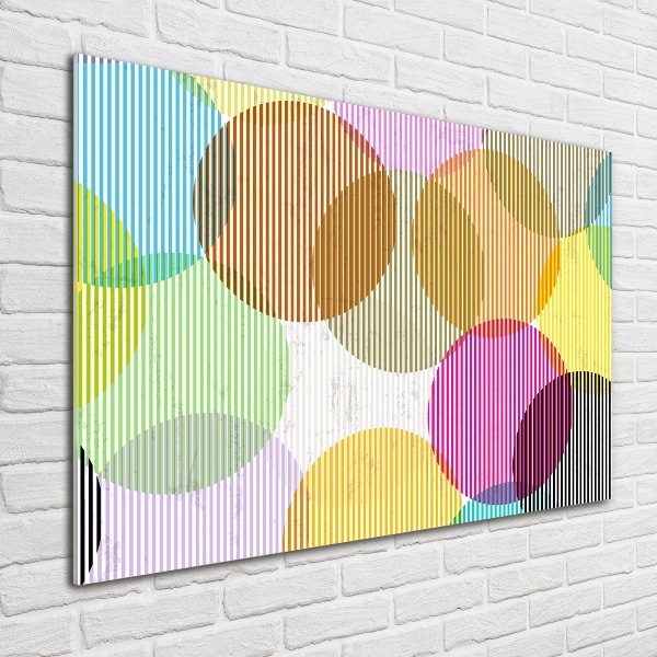 Printed glass wall art Colorful wheels