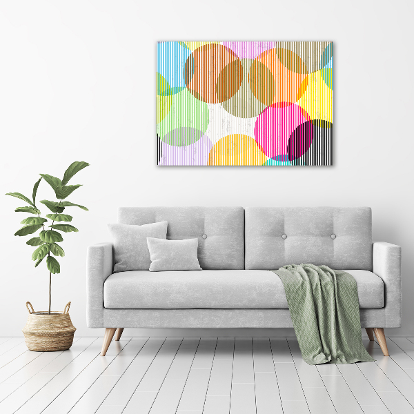 Printed glass wall art Colorful wheels