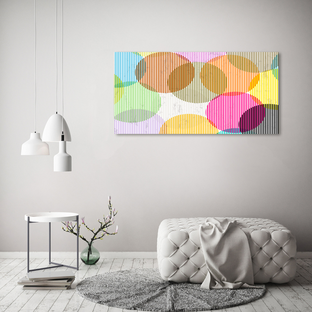 Printed glass wall art Colorful wheels