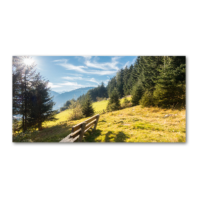 Wall art on glass Autumn in the mountains