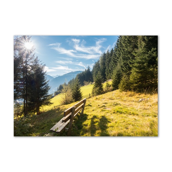 Wall art on glass Autumn in the mountains