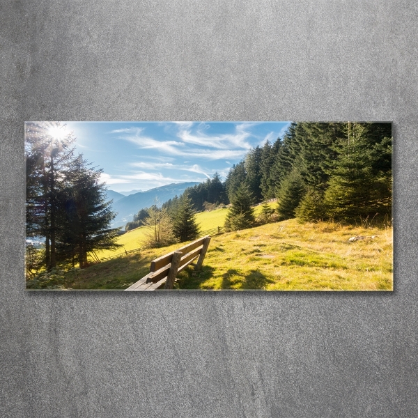 Wall art on glass Autumn in the mountains