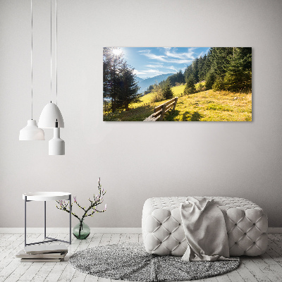 Wall art on glass Autumn in the mountains