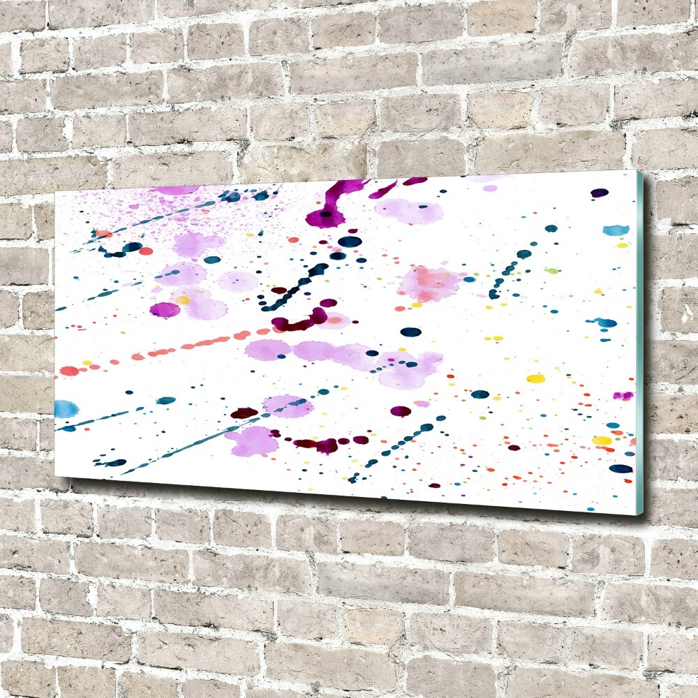 Glass wall art large Abstract spots