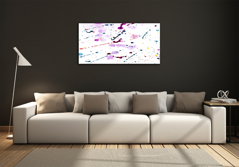 Glass wall art large Abstract spots