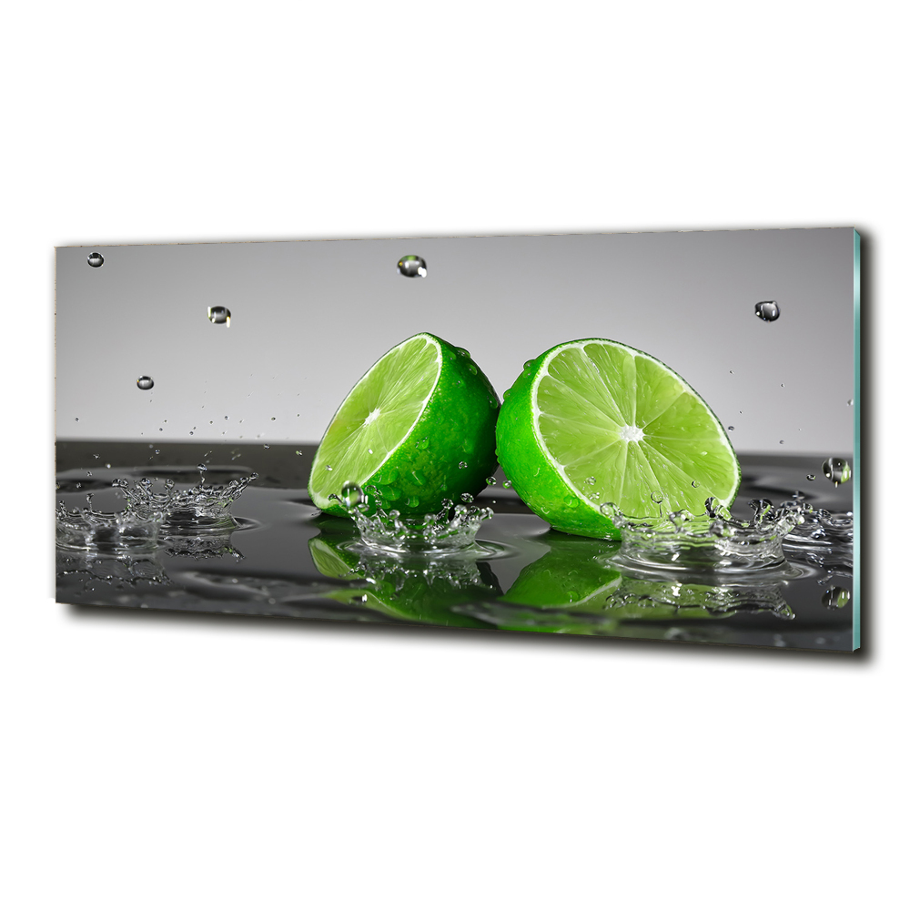 Glass wall art Lime