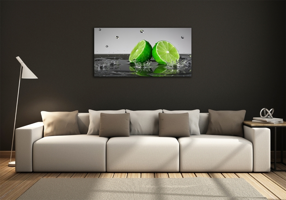 Glass wall art Lime