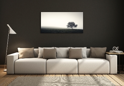 Wall art on glass Lone tree