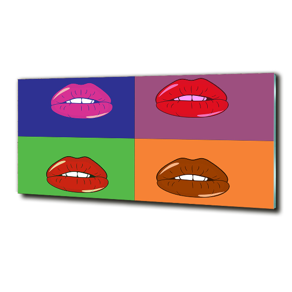 Wall art on glass Colorful lips