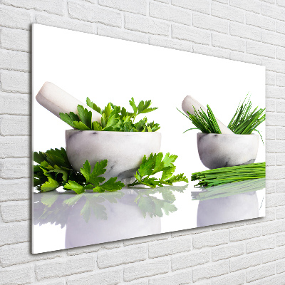 Glass art print Herbs