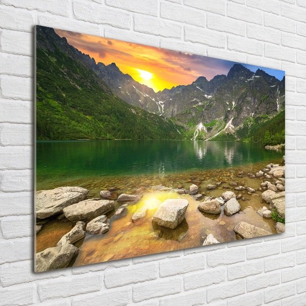 Glass wall art Morskie oko tatry