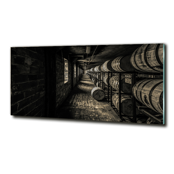 Wall art on glass Bourbon barrels