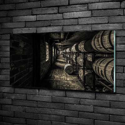 Wall art on glass Bourbon barrels