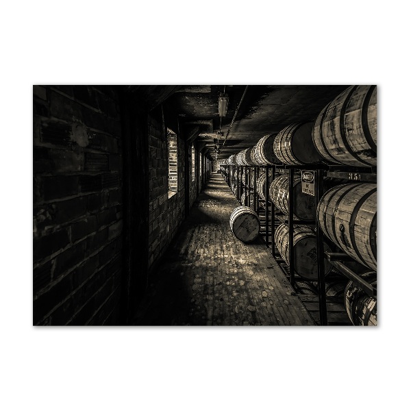 Wall art on glass Bourbon barrels