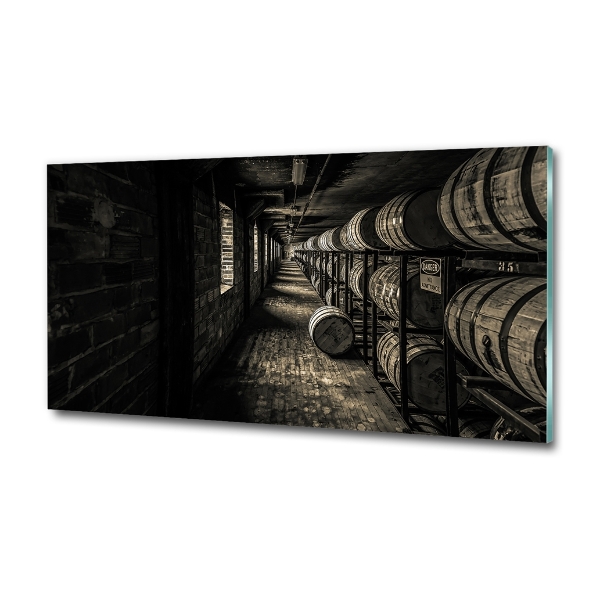 Wall art on glass Bourbon barrels