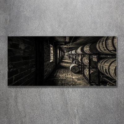 Wall art on glass Bourbon barrels