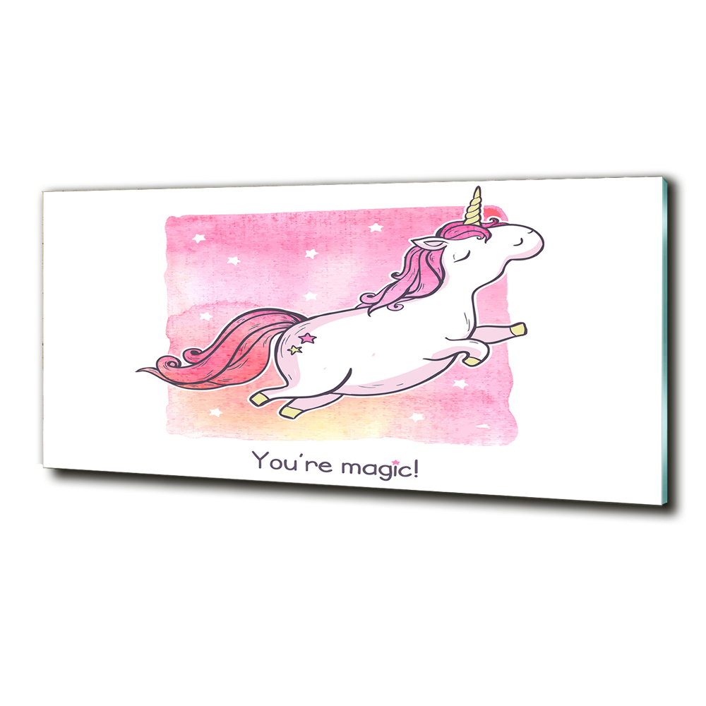 Photo printed on glass Pink unicorn