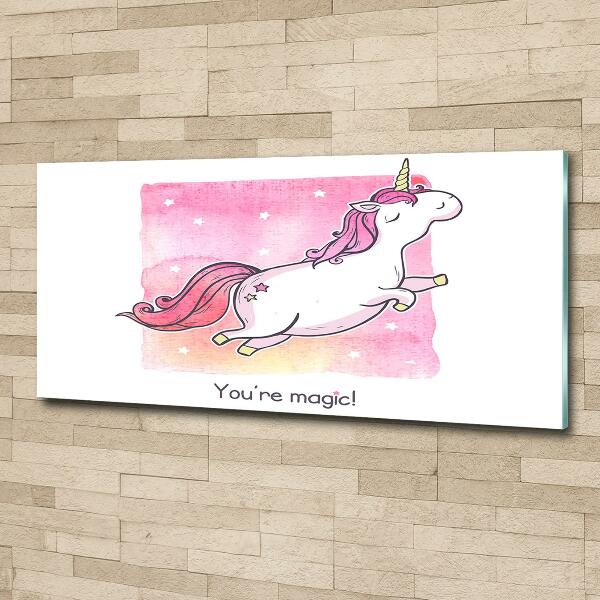 Photo printed on glass Pink unicorn