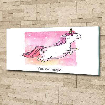 Photo printed on glass Pink unicorn