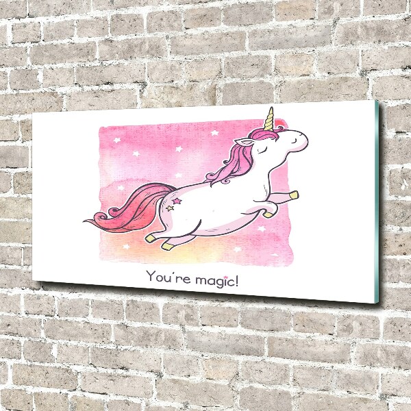 Photo printed on glass Pink unicorn