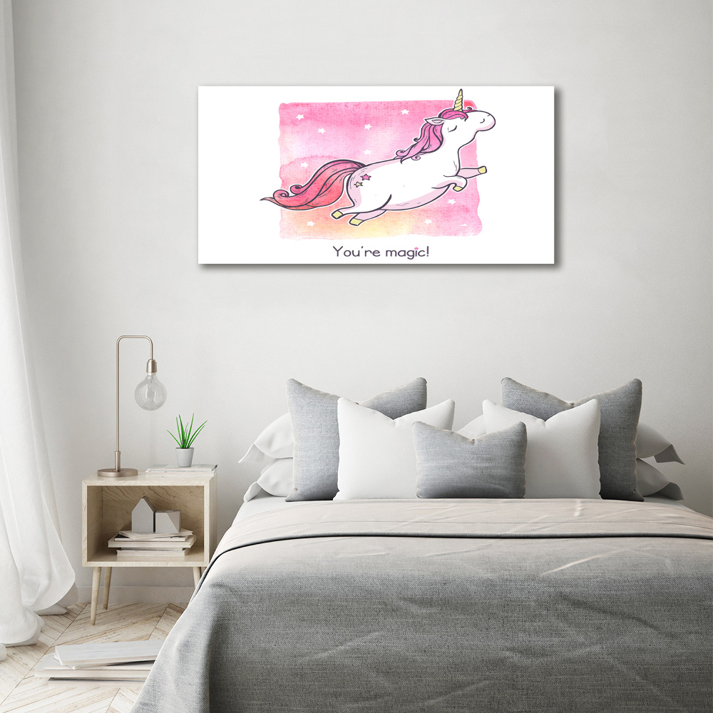 Photo printed on glass Pink unicorn