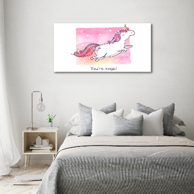 Photo printed on glass Pink unicorn