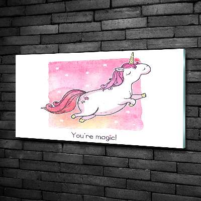 Photo printed on glass Pink unicorn