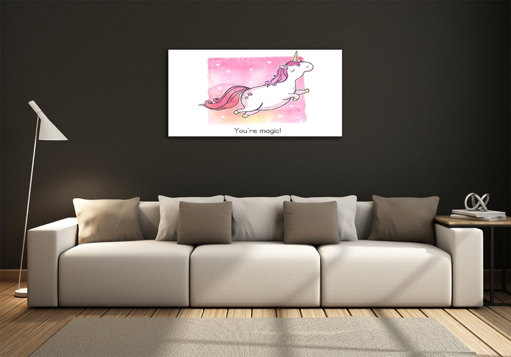 Photo printed on glass Pink unicorn