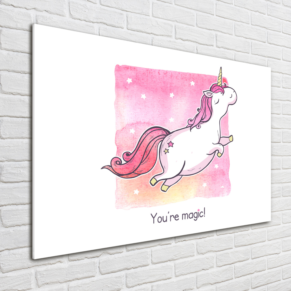 Photo printed on glass Pink unicorn