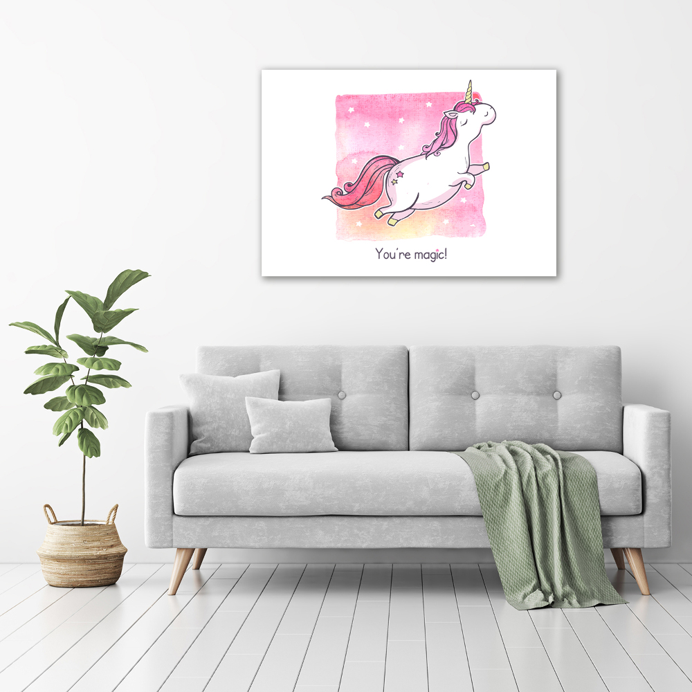 Photo printed on glass Pink unicorn